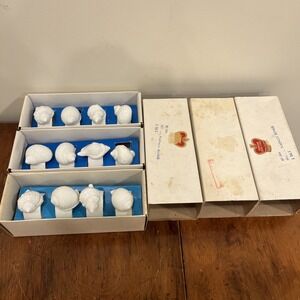 Knobler White Sea Shell Napkin Rings Genuine Bone China Set Of 12In Original Box